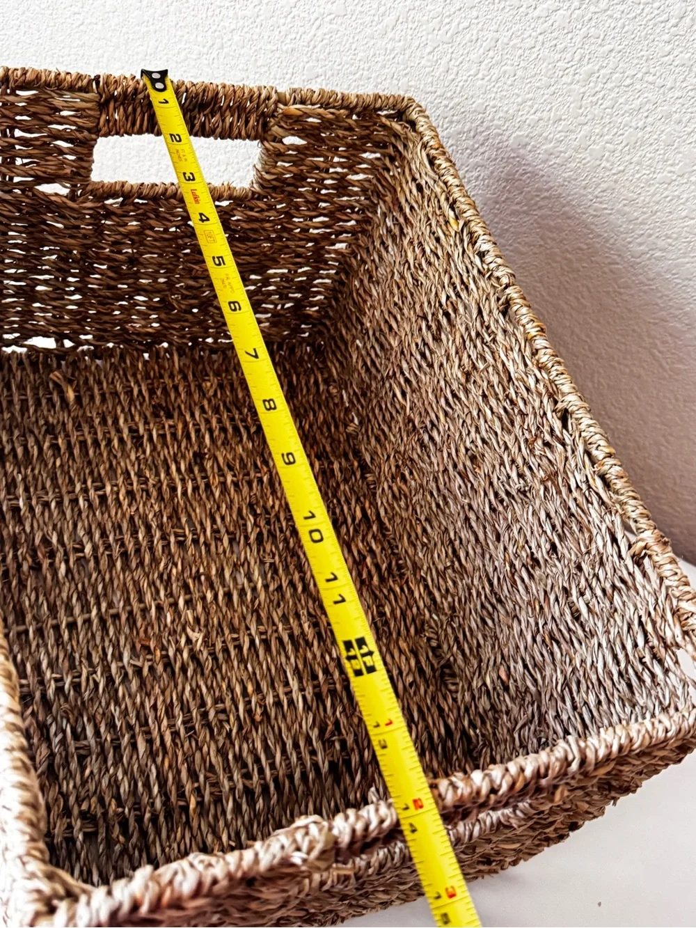 Natural Woven Seagrass Storage Basket - Brown